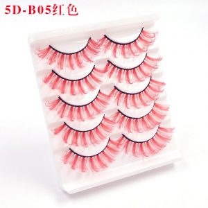 Color Faux Mink Lashes 5DB05 RED