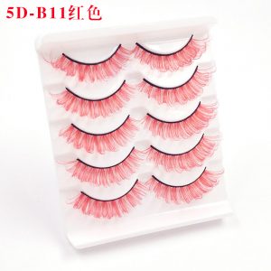 Color Faux Mink Lashes 5DB11 RED